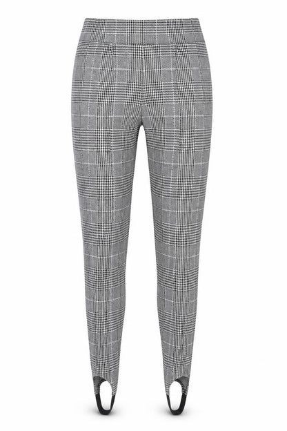 Marks & Spencer Women Grey Check Stirrup Leggings UK 8 Regular