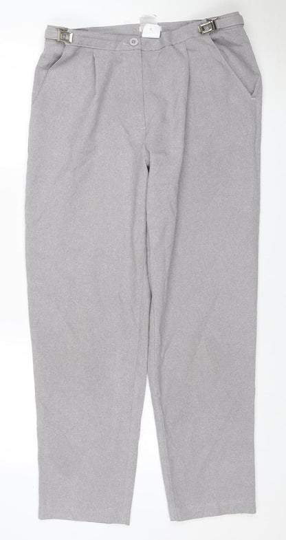 Damart Women’s Grey Size 14 Straight Leg Smart Trousers 29in Waist