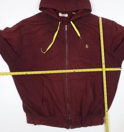 Original Penguin Men’s Red 2XL Full Zip Logo Hoodie
