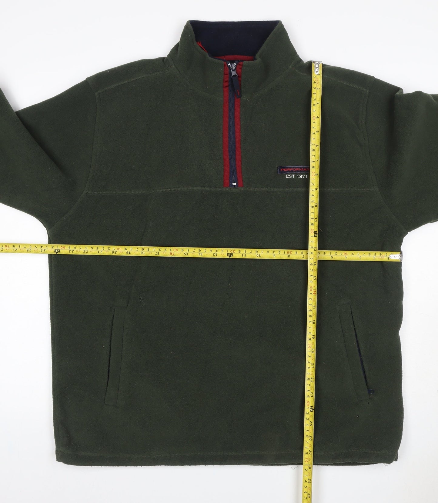 CS Active Performance Men’s Green L 1/4 Zip Fleece Pullover Sweatshirt