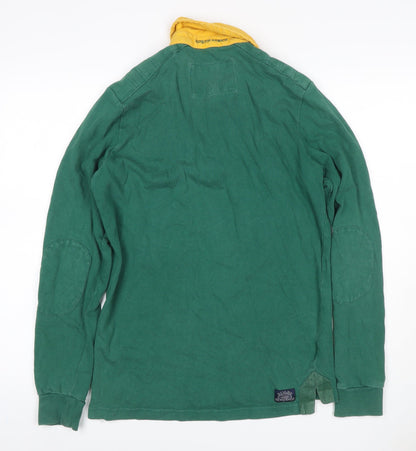 Rugby Heritage Men’s Green S South Africa Embroidered Long Sleeve Polo