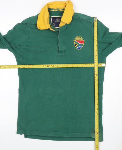 Rugby Heritage Men’s Green S South Africa Embroidered Long Sleeve Polo