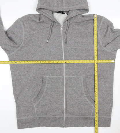 Next Men’s Grey XXL Full Zip Hooded Fleece Hoodie Drawstring Pockets
