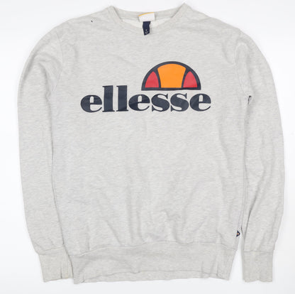Ellesse Women’s Grey Logo Crew Neck Pullover Sweatshirt Size 8