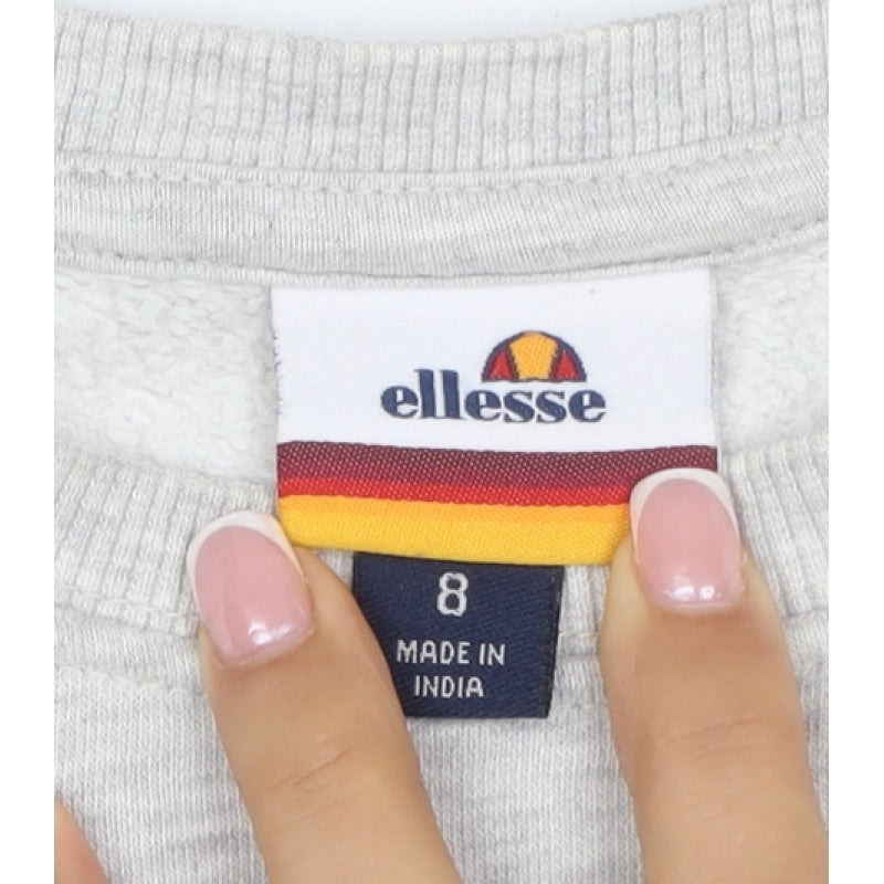Ellesse Women’s Grey Logo Crew Neck Pullover Sweatshirt Size 8