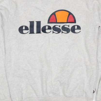 Ellesse Women’s Grey Logo Crew Neck Pullover Sweatshirt Size 8