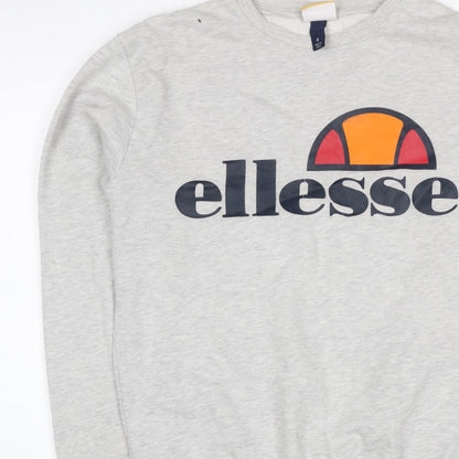 Ellesse Women’s Grey Logo Crew Neck Pullover Sweatshirt Size 8