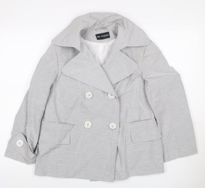 Marks & Spencer Autograph Women Grey UK 12 Linen Blend Trench Coat