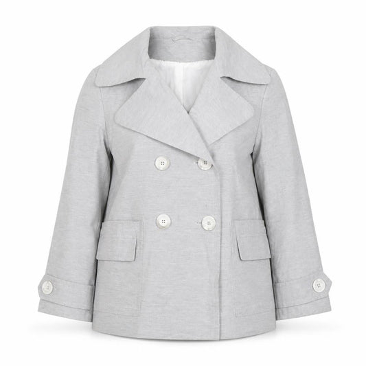 Marks & Spencer Autograph Women Grey UK 12 Linen Blend Trench Coat