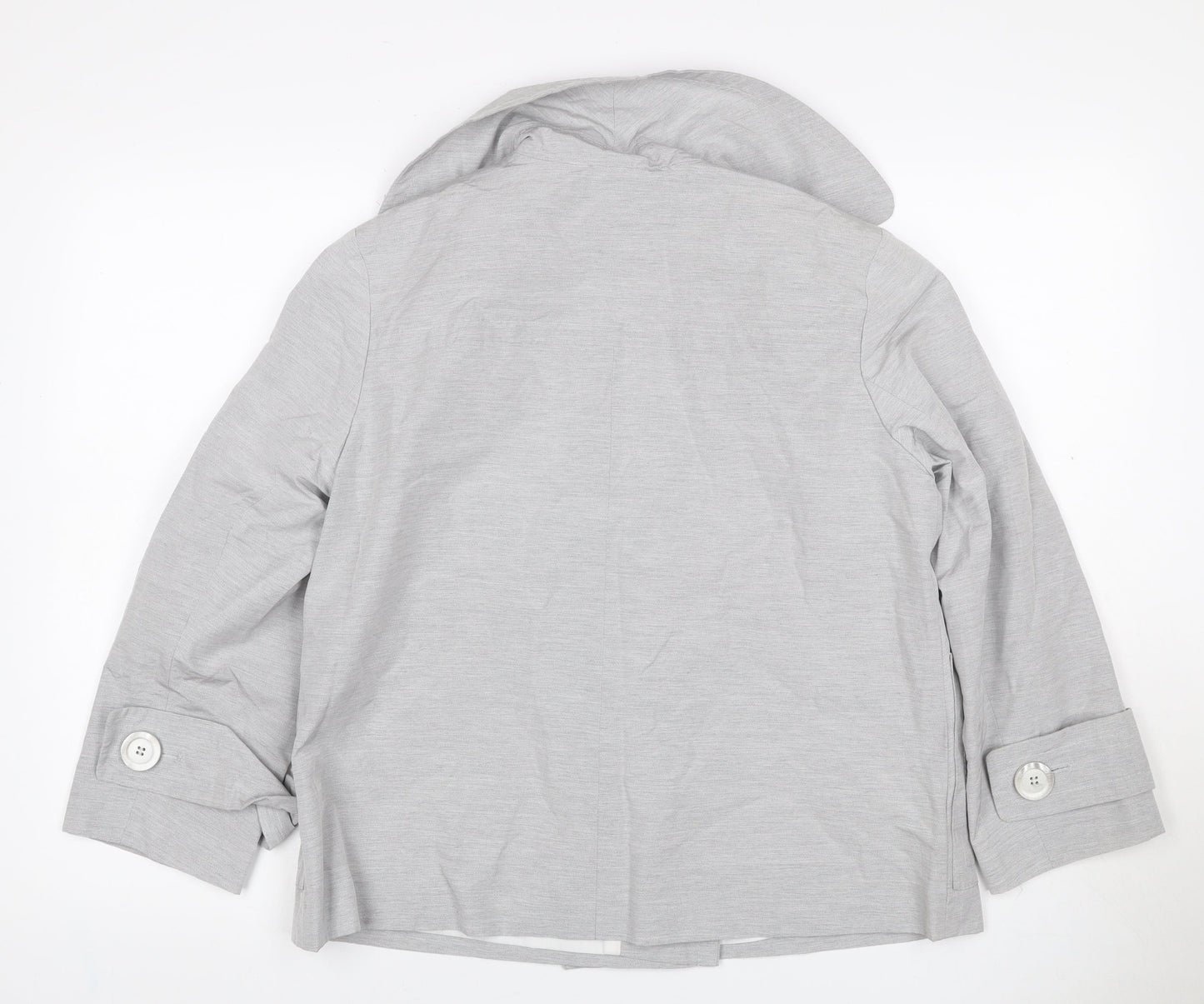 Marks & Spencer Autograph Women Grey UK 12 Linen Blend Trench Coat