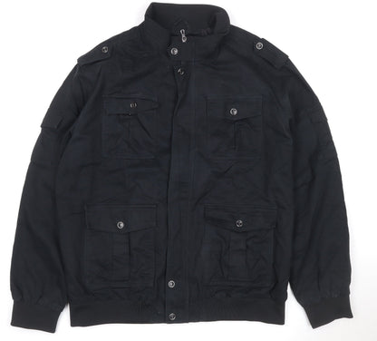 Outdoor Jacket Men's Black 2XL Military Cotton Utility Jacket