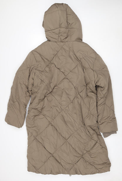 Marks and Spencer Women’s Beige UK 16 Long Hooded Puffer Coat