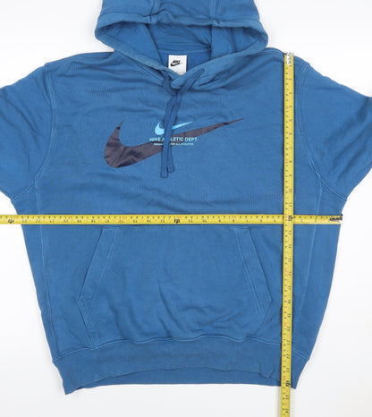 Nike Men’s Blue S Pullover Hoodie Athletic Dept Logo Graphic