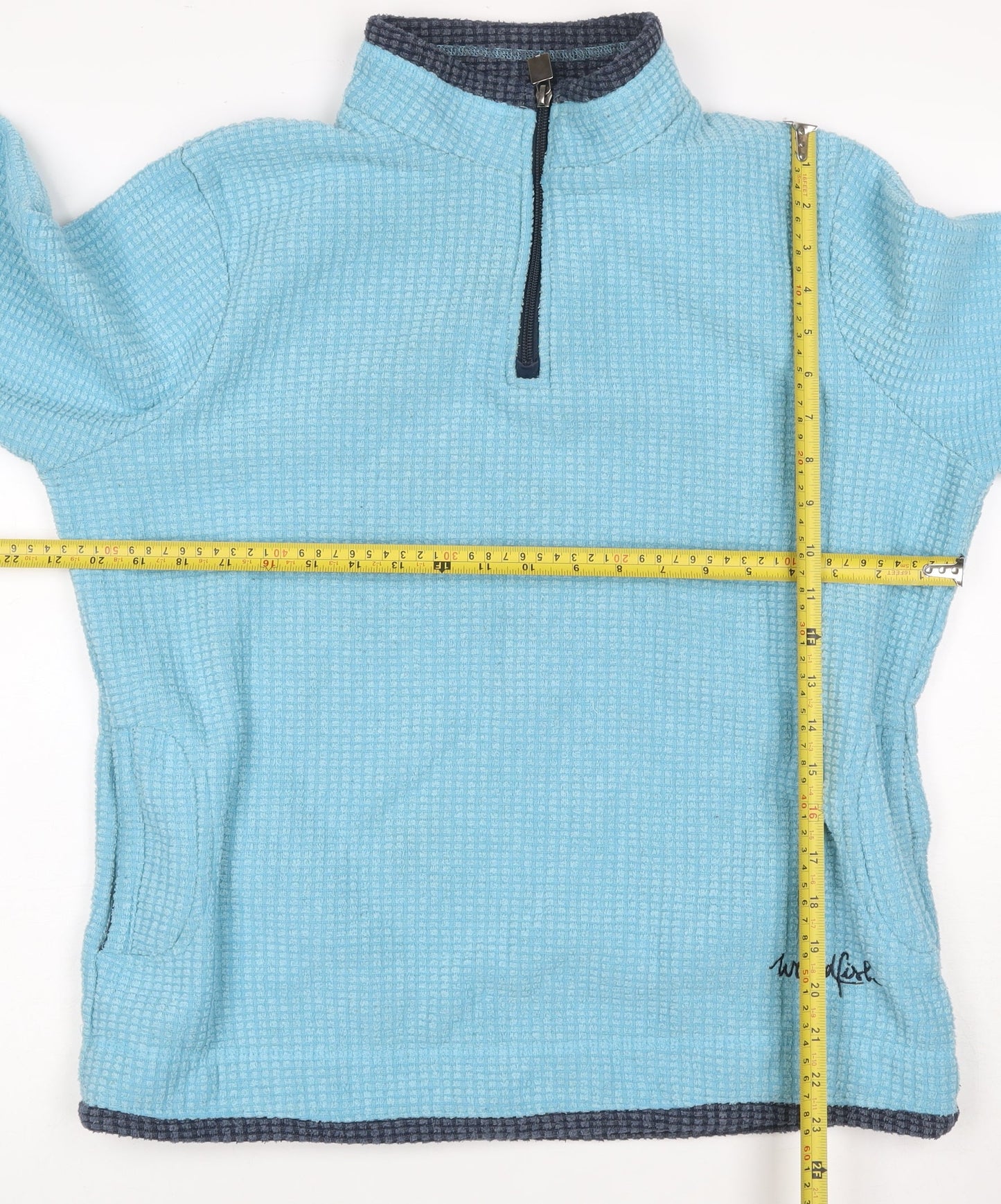 Weird Fish Women Blue Size 14 1/4 Zip Fleece Sweatshirt