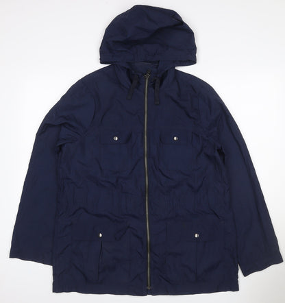 GAP Women's Navy Blue M Hooded Parka Jacket Utility Full Zip