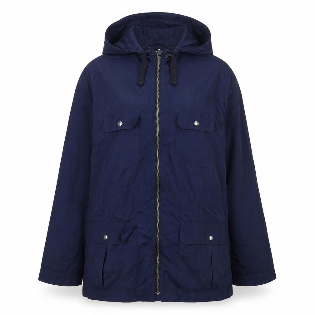 Gap Women's Navy Blue M Hooded Parka Jacket Utility Full Zip