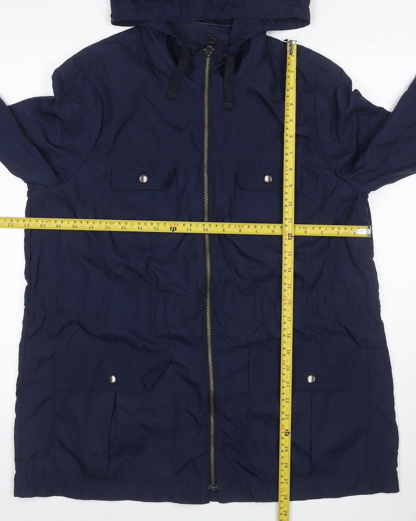 GAP Women's Navy Blue M Hooded Parka Jacket Utility Full Zip