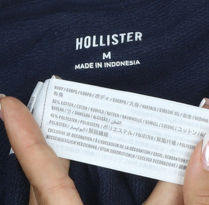 Hollister Women Blue M Nantucket 1990 Graphic Crew Neck Sweatshirt
