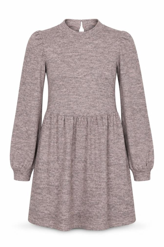 New Look Women Beige Size 10 Fit & Flare Knit Mini Dress