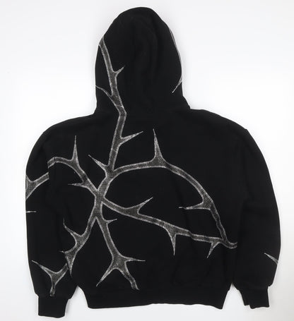 Named Collective Women Black M Full Zip Rhinestone Gothic Hoodie