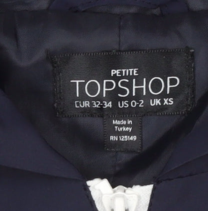 Topshop Women’s Multicoloured Petite XS Hooded Windbreaker Jacket