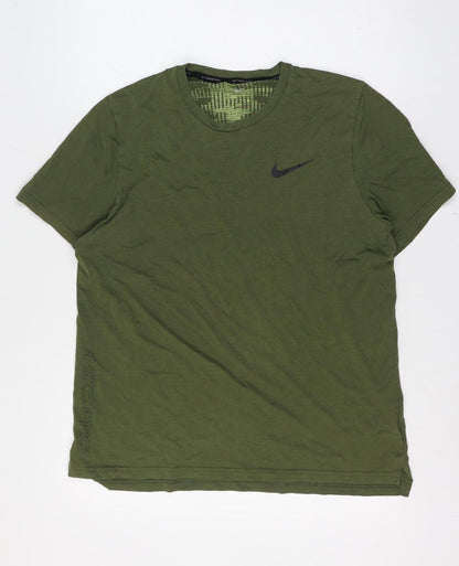 Nike Men’s Green L Nike Pro Logo Graphic Athletic T-Shirt Crew Neck
