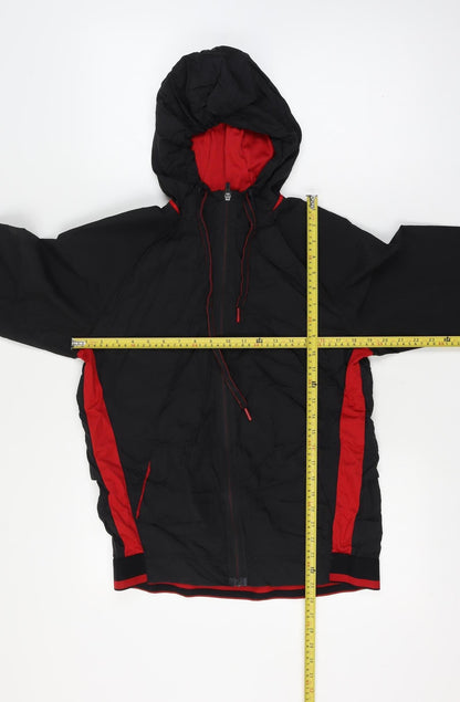 Russell Men’s Black Red Small Hooded Full Zip Track Jacket