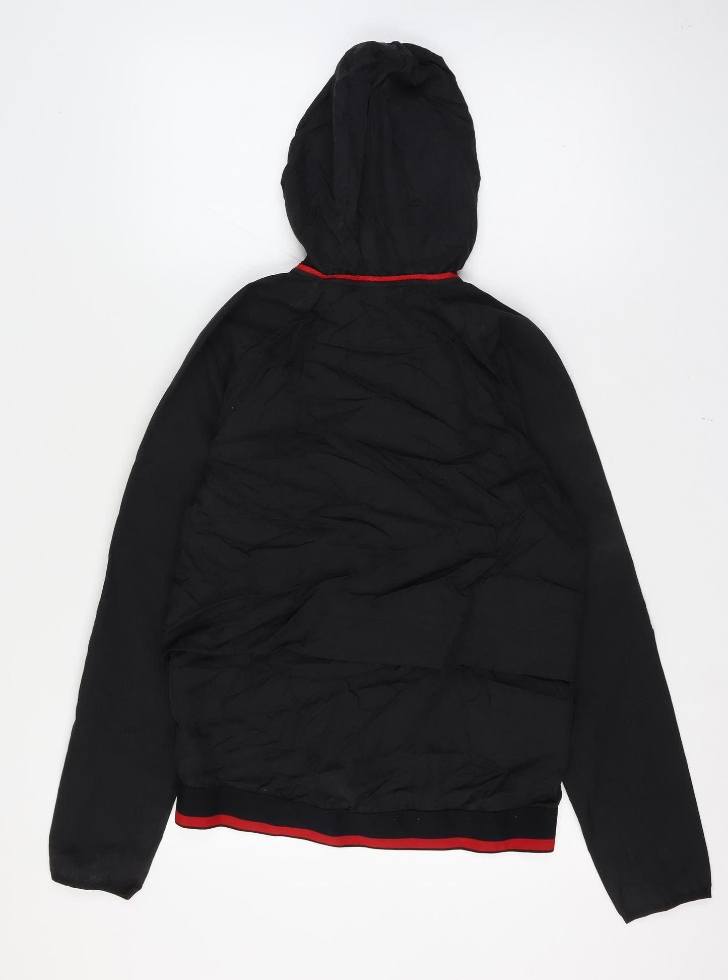Russell Men’s Black Red Small Hooded Full Zip Track Jacket