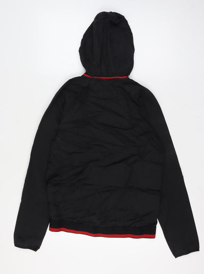 Russell Men’s Black Red Small Hooded Full Zip Track Jacket