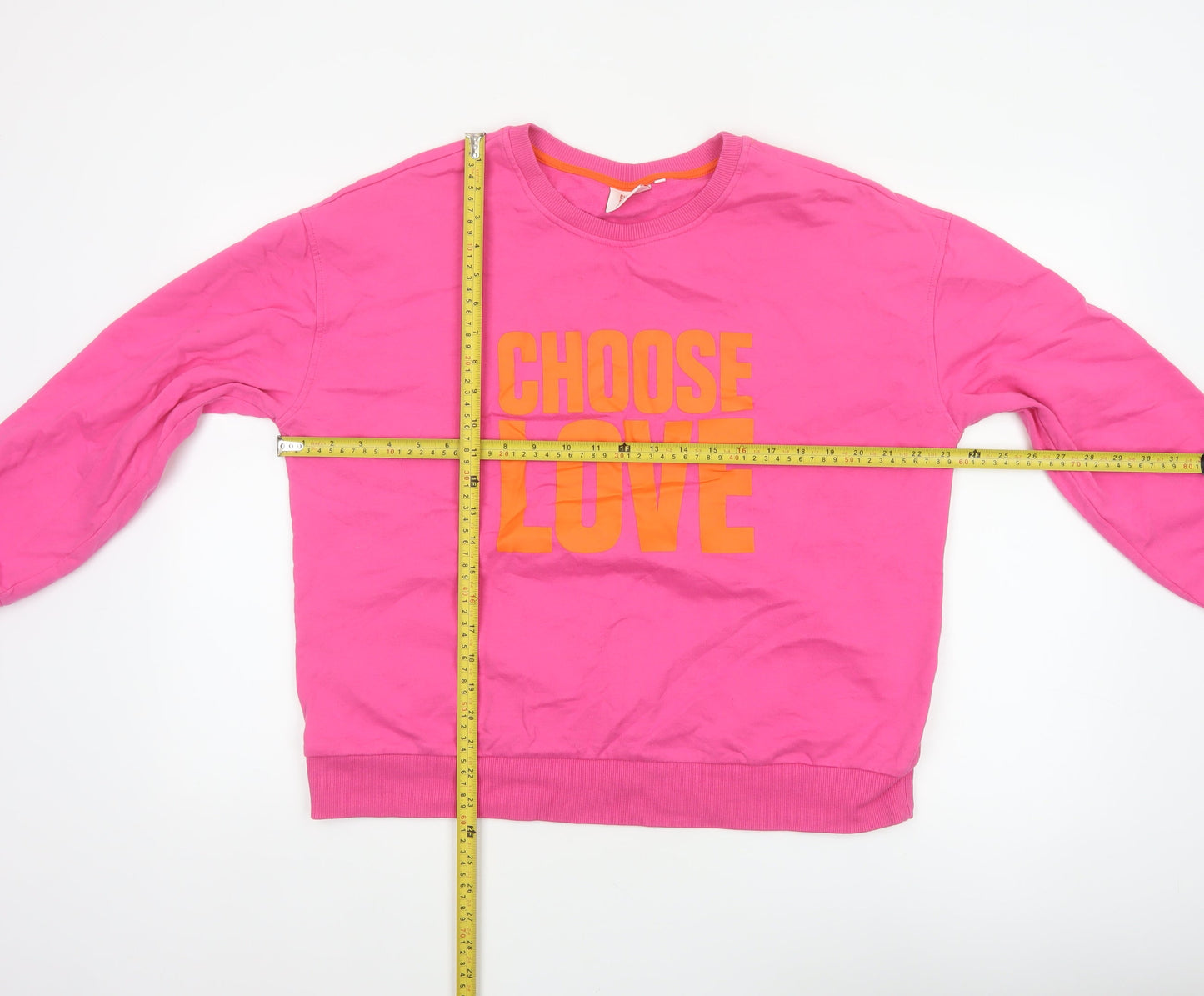 Choose Love Women’s Pink L Pullover Organic Cotton Graphic Sweatshirt