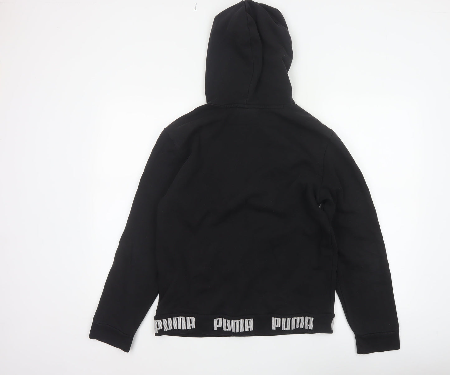 Puma Womens Black M Pullover Hoodie Logo Graphic Pocket Sweatshirt