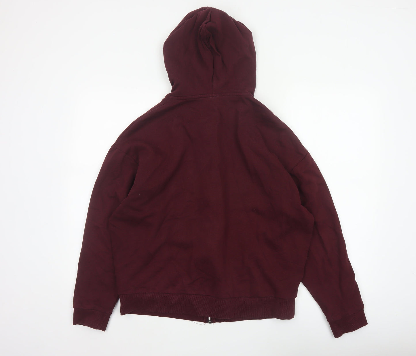 ASOS Design Men Red M Full Zip Hooded Fleece Hoodie Pockets