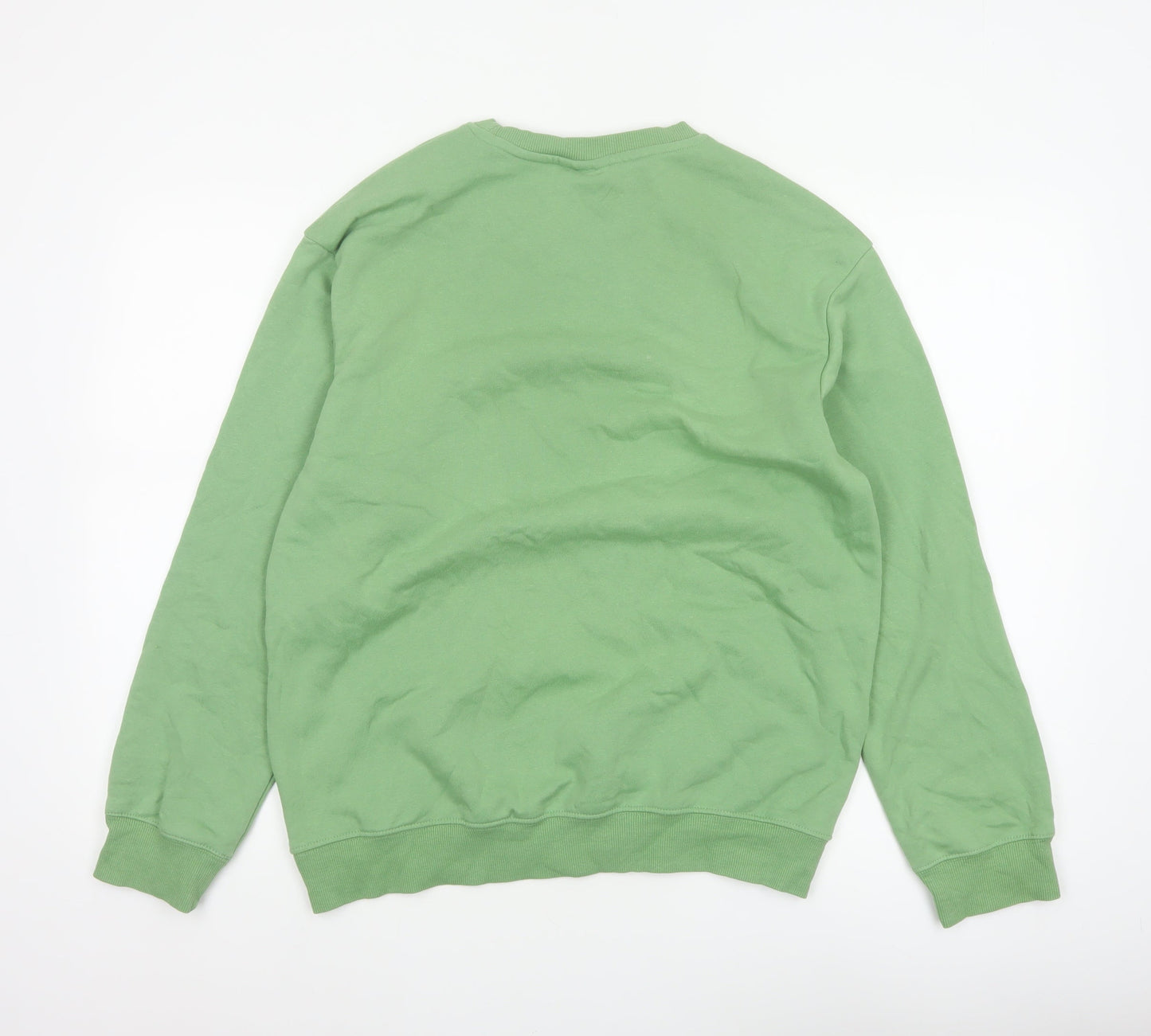 H&M Men’s Green Size S Relaxed Fit Crew Neck Fleece Sweatshirt