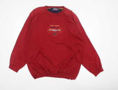 Burton Men's Red S Nautical Embroidered Pullover Sweatshirt