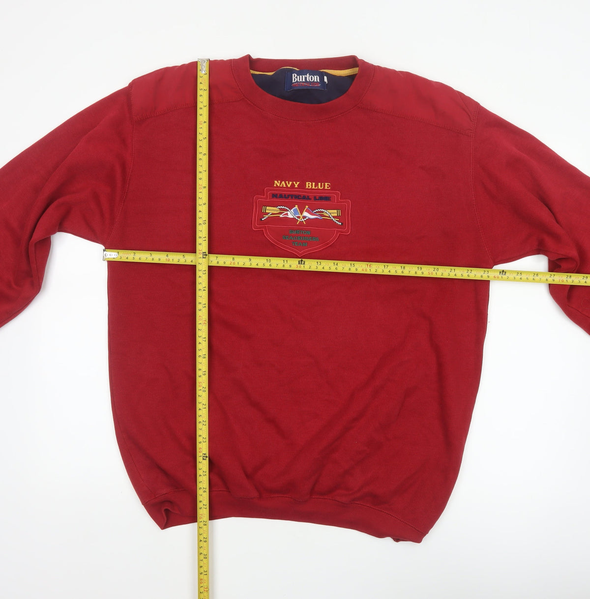 Burton Men's Red S Nautical Embroidered Pullover Sweatshirt