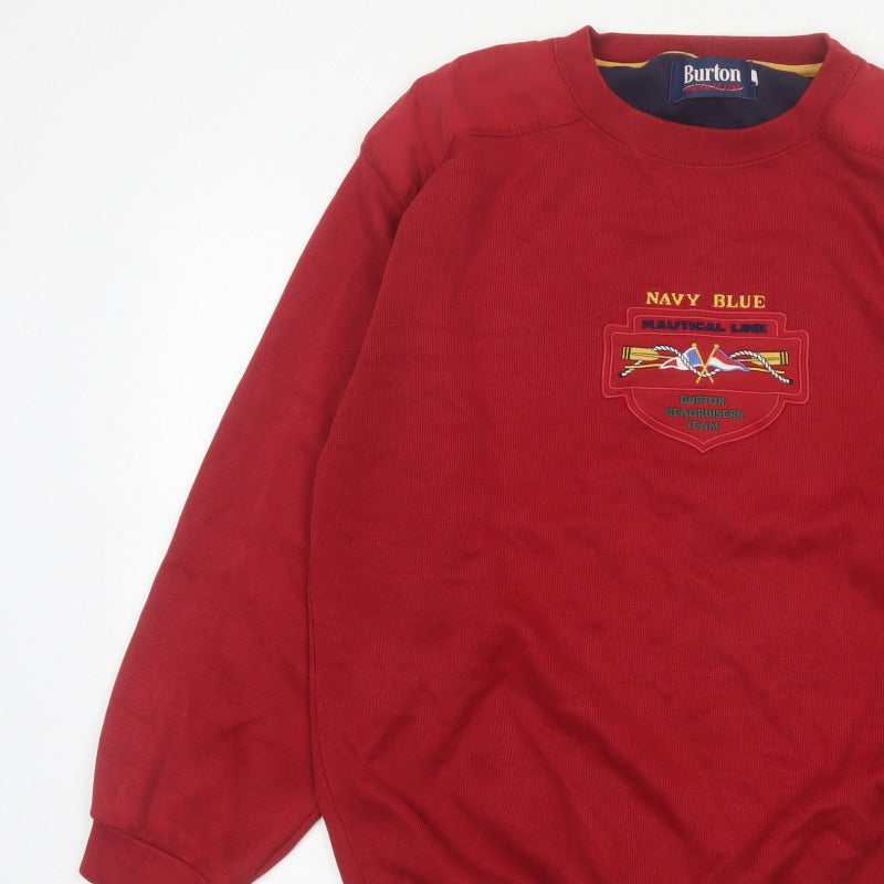 Burton Men's Red S Nautical Embroidered Pullover Sweatshirt