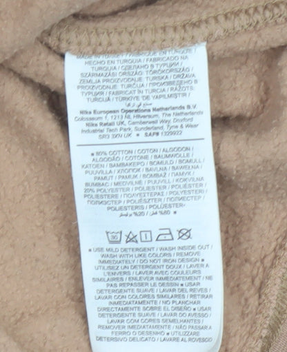 Nike Men’s Beige M Pullover Crew Neck Fleece Logo Sweatshirt