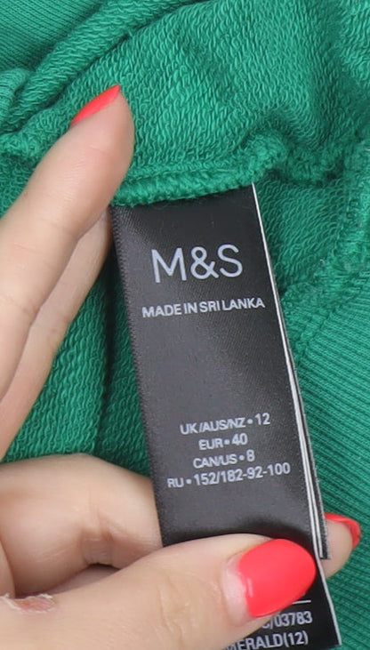 Marks and Spencer Women’s Green UK 12 Pullover Hoodie Drawstring
