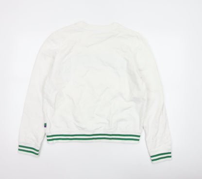 Wimbledon Women's White Green L Pullover Sweatshirt Tennis Logo