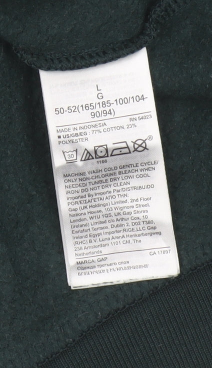 GAP Men’s Black L Pullover Hooded Fleece Hoodie Pockets
