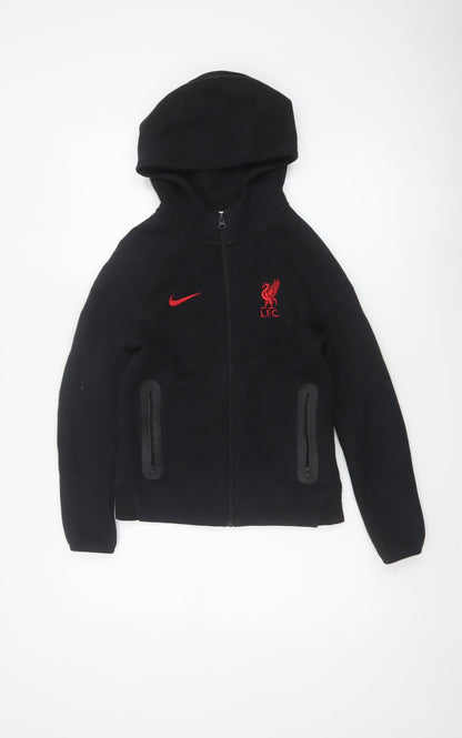 Nike Boys Black Liverpool FC Full Zip Hoodie M 137-147cm Tech Fleece
