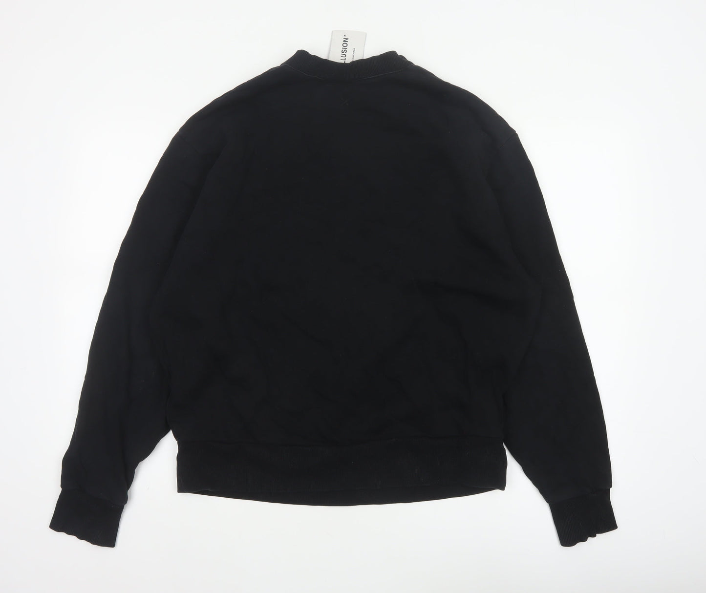 Collusion Men’s Black M Crew Neck Cotton Pullover Sweatshirt