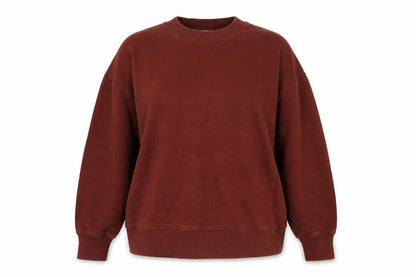 Front view of COS Women's Brown S Pullover Crew Neck 100% Cotton Sweatshirt