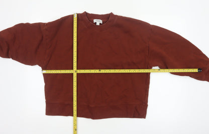 COS Women's Brown S Pullover Crew Neck 100% Cotton Sweatshirt