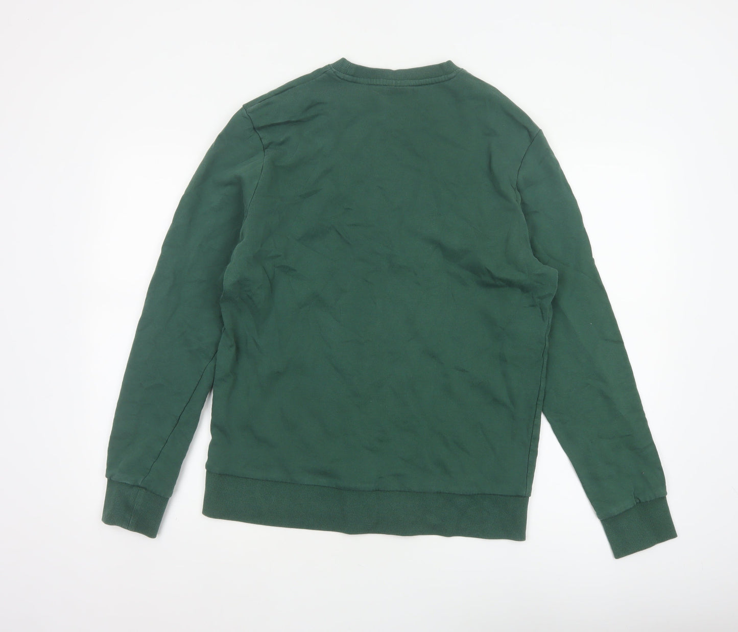 Jack & Jones Men’s Green L Crew Neck Logo Stripe Pullover Sweatshirt