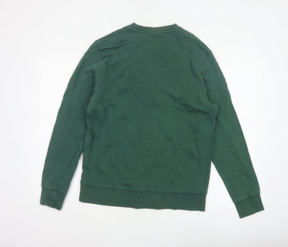 Jack & Jones Men’s Green L Crew Neck Logo Stripe Pullover Sweatshirt