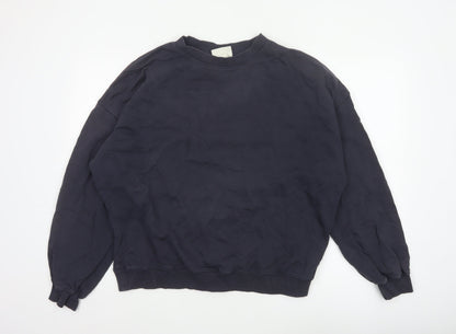 H&M Move Men’s Blue L Crew Neck Cotton Pullover Sweatshirt