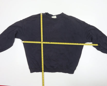 H&M Move Men’s Blue L Crew Neck Cotton Pullover Sweatshirt