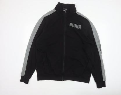 Puma Men’s Black Grey XL Full Zip Track Jacket Logo Sports