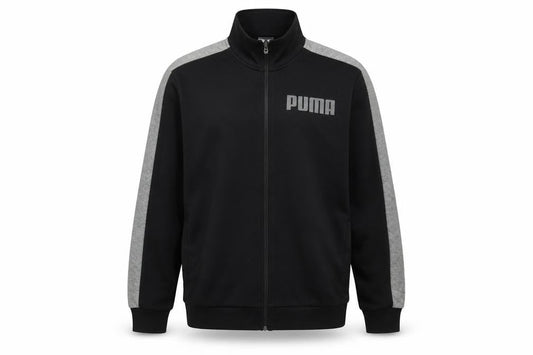 Puma Men’s Black Grey XL Full Zip Track Jacket Logo Sports